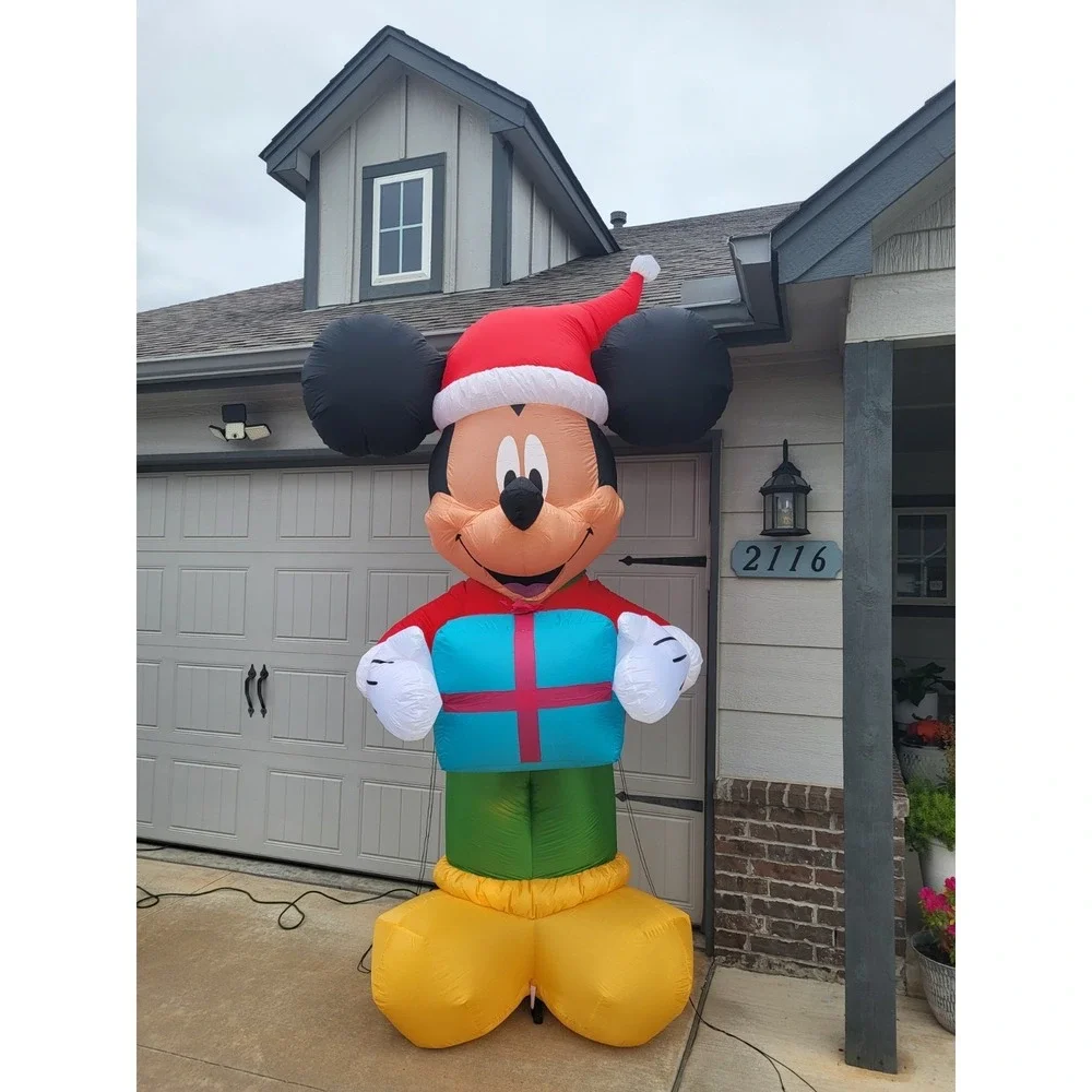 Gemmy HUGE 9FT Santa Mickey Mouse Christmas Inflatable Disney *VIDEO*TESTED!